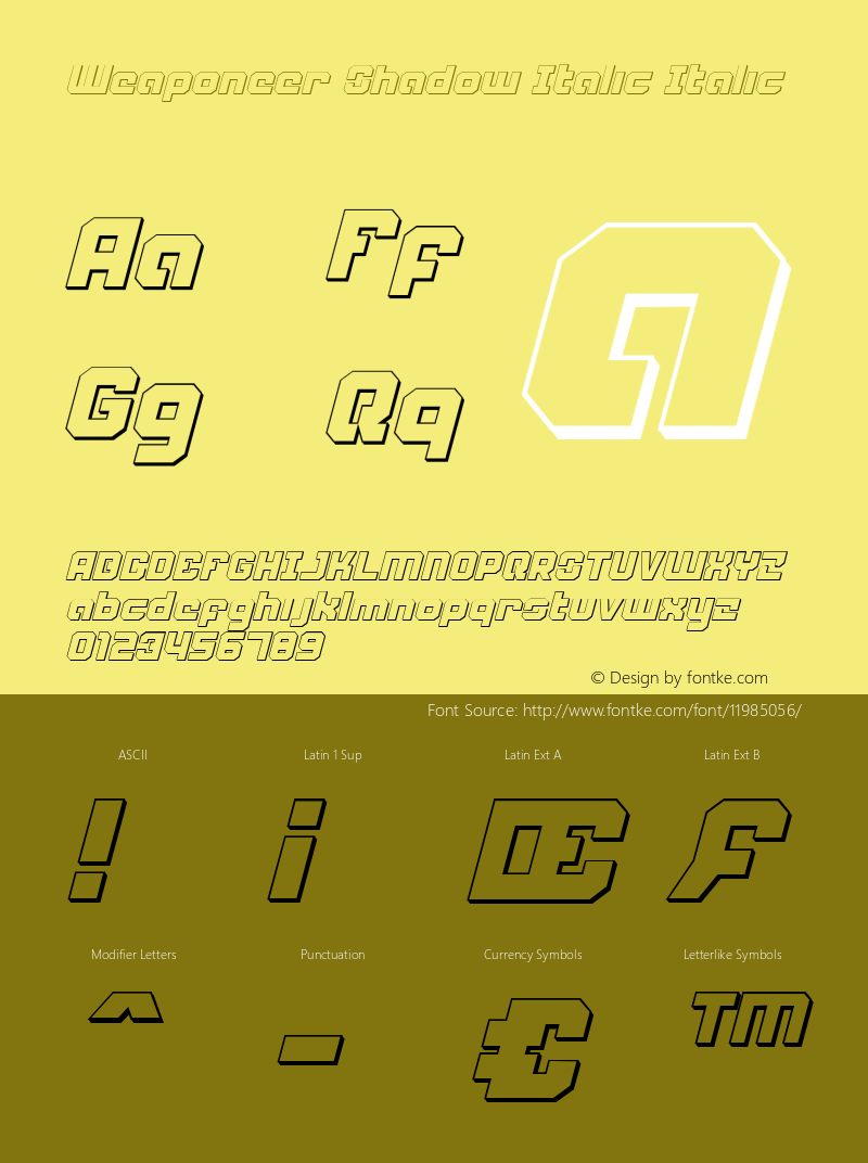 weaponeer shadow italic italic 001.000图片样张
