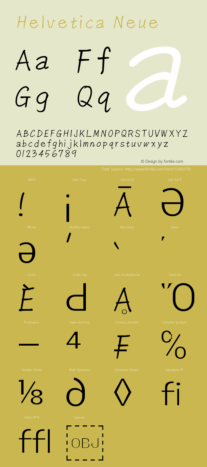 helvetica neue 超细斜体 10.0d35e1图片样张