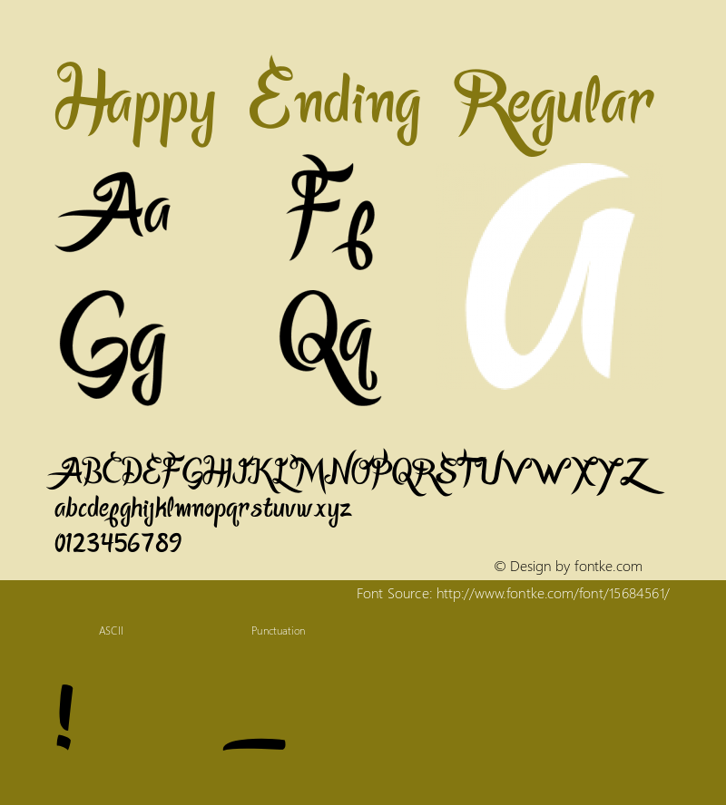 happyending花样字体,happyending字体 happy ending regular version 1.0图片样张