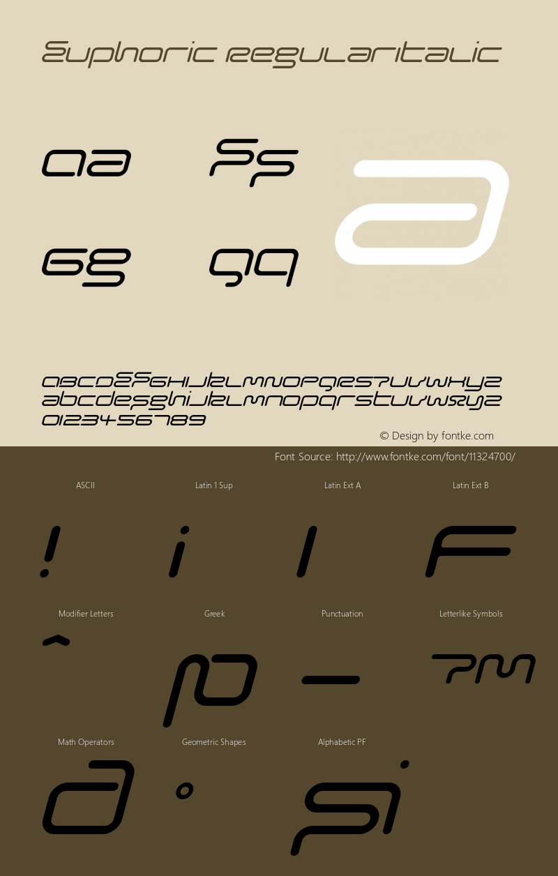 euphoric regularitalic version 001.000样张图片
