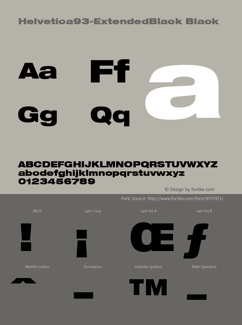 helvetica93-extendedblack black version 1.00样张图片