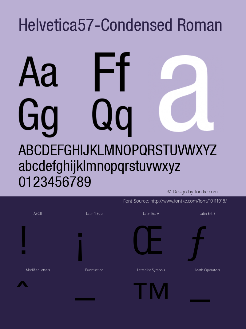 helvetica57-condensed roman version 1.00图片样张