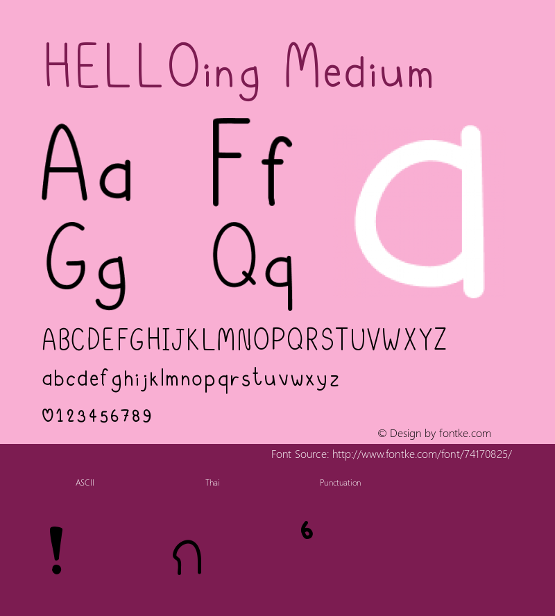 helloing version 001.000图片样张-字体样张-字客网