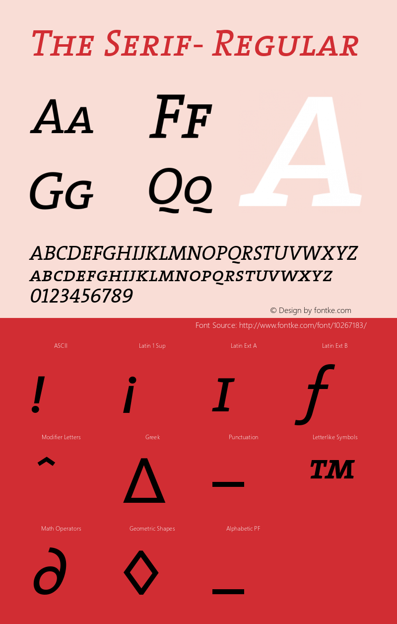 the serif regular 1.0样张图片