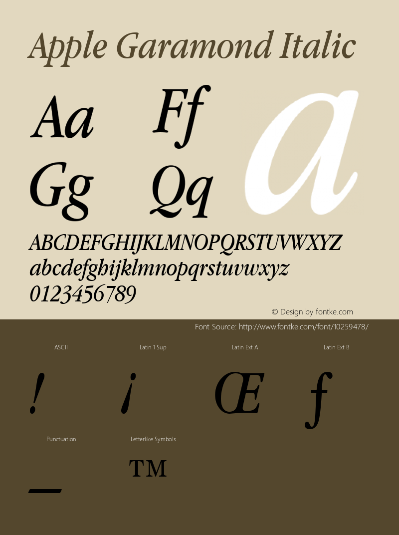 apple garamond italic 4 mar 1991图片样张