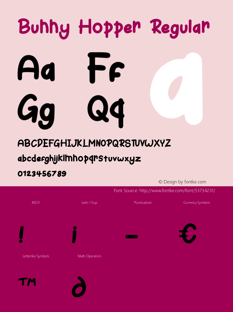 bunnyhopper,john owen-jones bunny hopper version 1.008;fontself maker 3.1.2图片样张