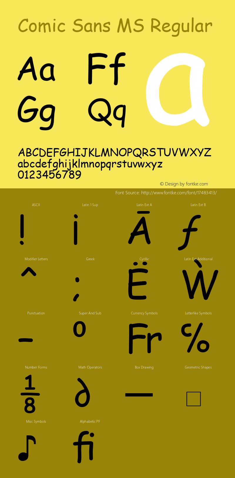 comic sans ms regular version 5.12图片样张-字体