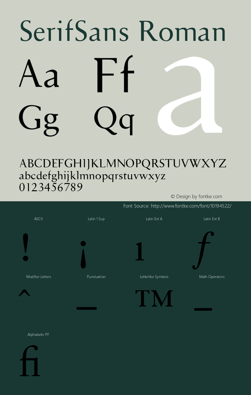 serifsans roman 001.000图片样张-字体样张-字客网