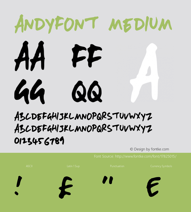 andyfont medium version 001.000图片样张