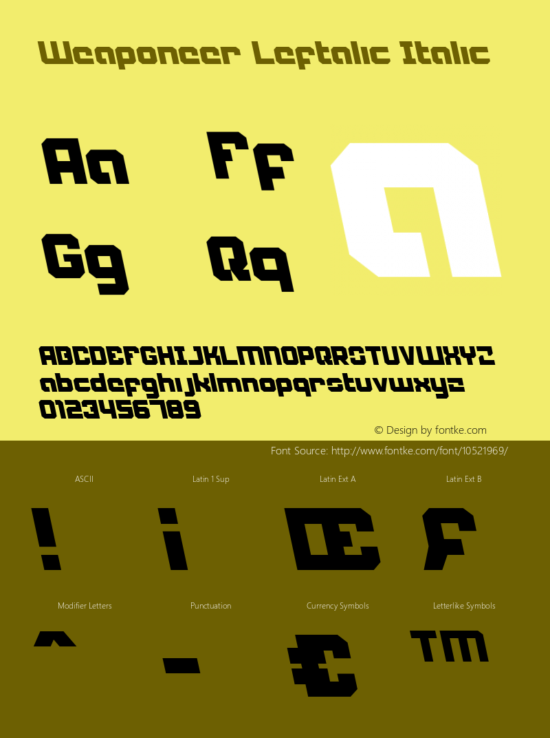 weaponeer,hardness weaponeer leftalic italic 001.000图片样张