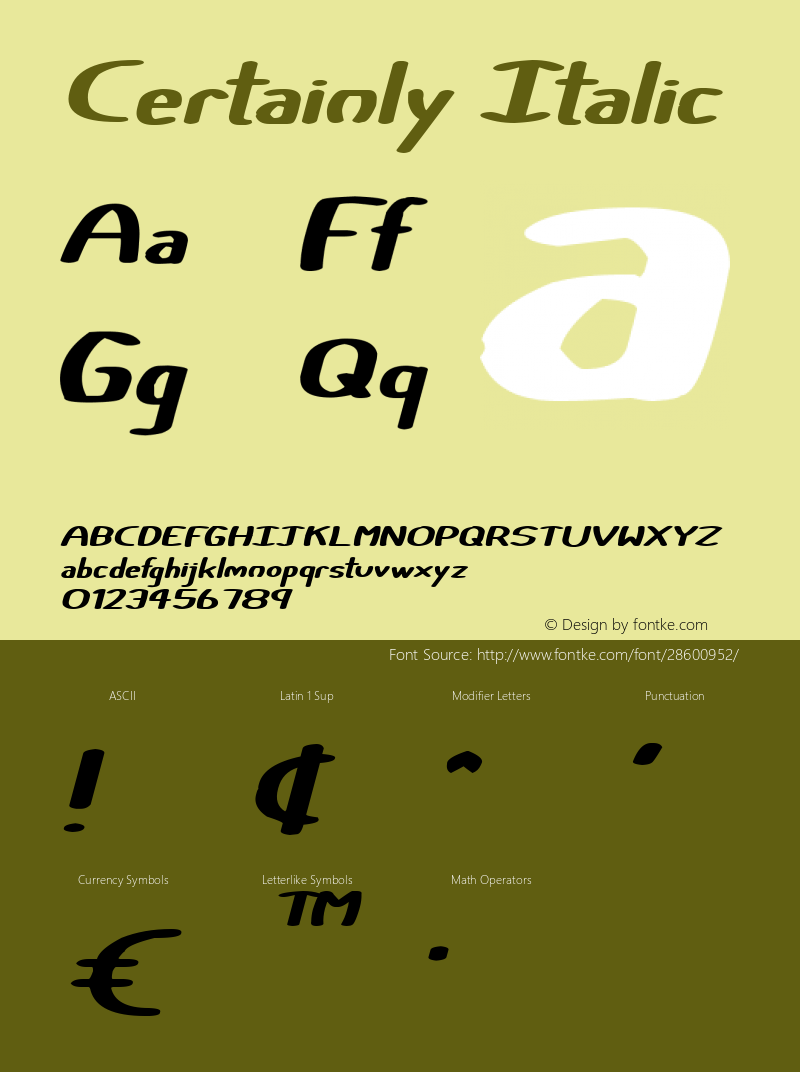 Certainly Italic Version 1.00;February 8, 