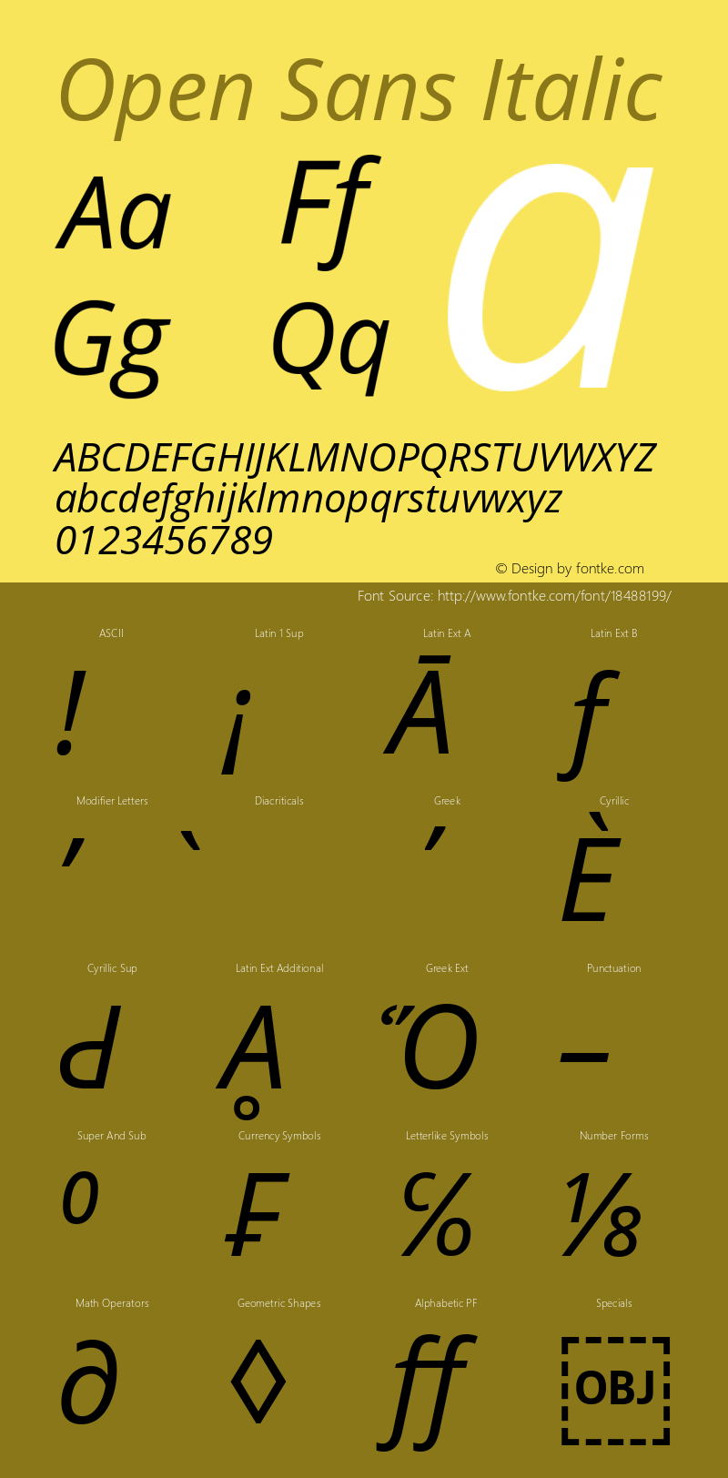 open sans italic version 1.10图片样张